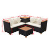 vidaXL 4-delige Loungeset met kussens poly rattan zwart