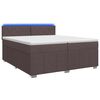 vidaXL Boxspringbed met matras Donkerbruin 200 x 200 cm Stof
