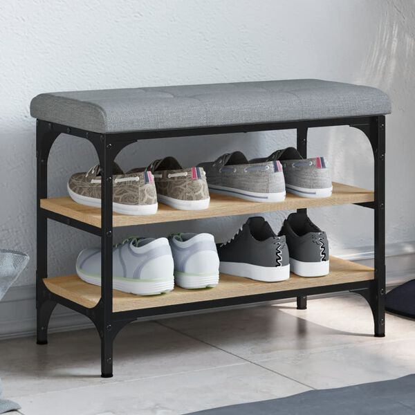 vidaXL Schoenenbank 62x32x47 cm bewerkt hout sonoma eikenkleurig