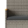 vidaXL Tuinbank 2-zits met kussens en tafel poly rattan grijs