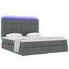 vidaXL Opbergbed met LED met matras Donkergrijs 160 x 200 cm Polyester