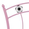 vidaXL Bedframe met voetbaldesign metaal roze 90x200 cm