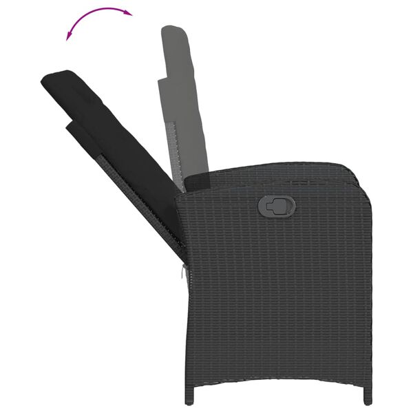 vidaXL 9-delige Tuinset poly rattan zwart