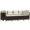 vidaXL 5-delige Loungeset met kussens poly rattan bruin