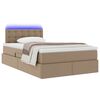vidaXL Opbergbed met LED met matras Cappuccino 120 x 200 cm Nep Leer