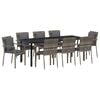 vidaXL Tuin eettafelset 9 st Grijs poly rattan