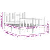 vidaXL Bedframe zonder matras massief grenenhout wit 140x190 cm