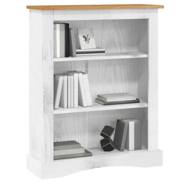 vidaXL Boekenkast 3 schappen 81x29x100 cm grenenhout Corona-stijl wit