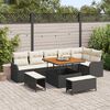 vidaXL Tuinbankenset met kussen 9 pcs Zwart poly rattan