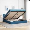 vidaXL Ottoman bed met matras en LED's 160x200cm fluweel donkerblauw
