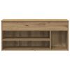 vidaXL Schoenenbank 102x30,5x45 cm bewerkt hout artisanaal eikenkleur