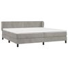 vidaXL Boxspring met matras fluweel lichtgrijs 200x200 cm