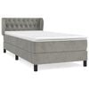 vidaXL Boxspring met matras fluweel lichtgrijs 90x190 cm