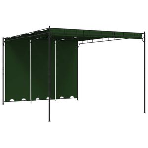 vidaXL Paviljoen 4 x 3 x 2,3 m Groen Polyester en staal