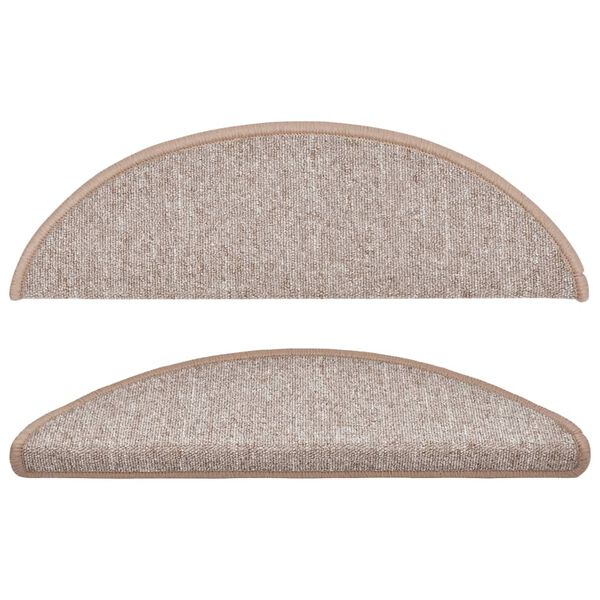 vidaXL Trapmatten 15 st 56x17x3 cm lichtbruin halfrond