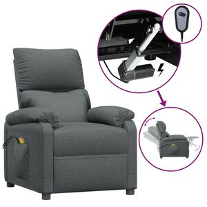 vidaXL Massagestoel elektrisch stof donkergrijs