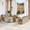 vidaXL Tuinbankenset 11 pcs Beige en Licht Grijs poly rattan