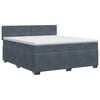 vidaXL Boxspringbed met matras Donkergrijs 200 x 200 cm Fluweel