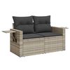 vidaXL 9-delige Loungeset met kussens poly rattan lichtgrijs