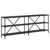vidaXL Wandtafel 200x30x75 cm bewerkt hout en ijzer zwart