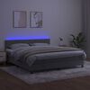 vidaXL Boxspring met matras en LED fluweel lichtgrijs 160x200 cm