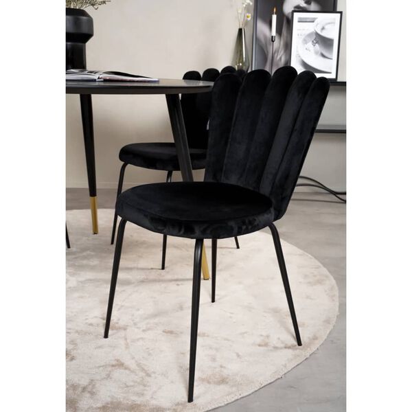 Venture Home Eetkamerstoelen 2 st Limhamn fluweel zwart
