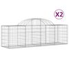 vidaXL Schanskorven 2 st gewelfd 200x50x60/80 cm gegalvaniseerd ijzer
