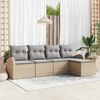 vidaXL Tuin Sofa Set 5 pcs Beige poly rattan