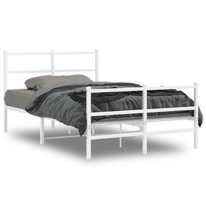 vidaXL Bedframe met hoofd- en voeteneinde&nbsp;metaal wit 120x190 cm
