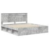 vidaXL Bedframe met hoofdeinde Beton 200 x 200 cm Massief grenenhout