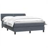 vidaXL Boxspring met matras fluweel donkergrijs 160x220 cm