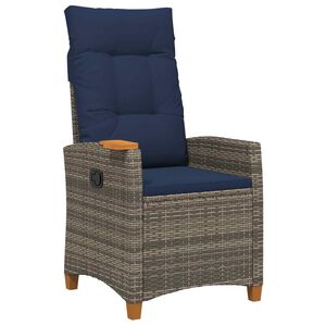 vidaXL Verstelbare stoel met theeplaat 62 x 64 x 112 cm poly rattan