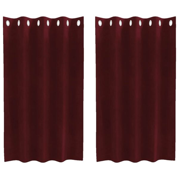 vidaXL Verduisterende gordijnen 2 pcs Wijnrood 140 x 140 cm Fluweel