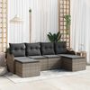 vidaXL Tuin Sofa Set met kussen 6 pcs Grijs Poly riet