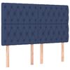 vidaXL Boxspring met matras stof blauw 160x200 cm
