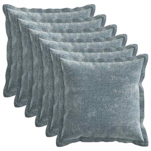vidaXL Kussensloop 6 st HOUTEN Lichtblauw 30 x 30 cm Chenille Stof