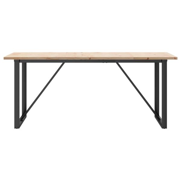 vidaXL Eettafel O-frame 180x90x75,5 cm massief grenenhout en staal