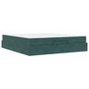 vidaXL Bedframe met matras met matras 2 pcs Groen Fluweel