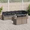 vidaXL Tuin Sofa Set met kussen 9 pcs Grijs Poly riet