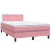 vidaXL Boxspring met matras fluweel roze 120x220 cm