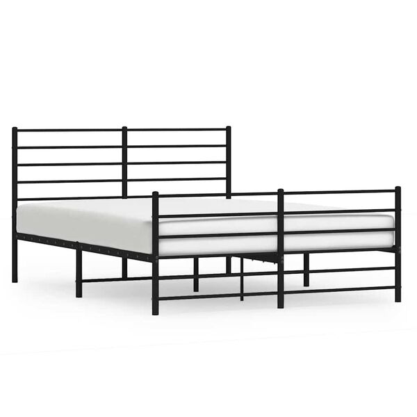 vidaXL Bedframe met hoofd- en voeteneinde metaal zwart 120x200 cm