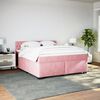 vidaXL Boxspring met matras fluweel roze 180x200 cm
