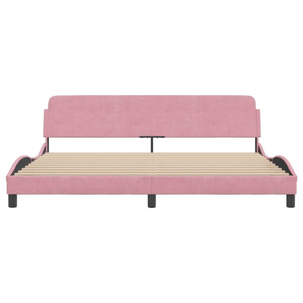 vidaXL Bedframe "Dover" fluweel roze 200x200 cm