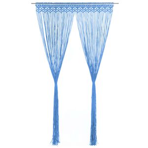 vidaXL Gordijn macram&eacute; 140x240 cm katoen blauw