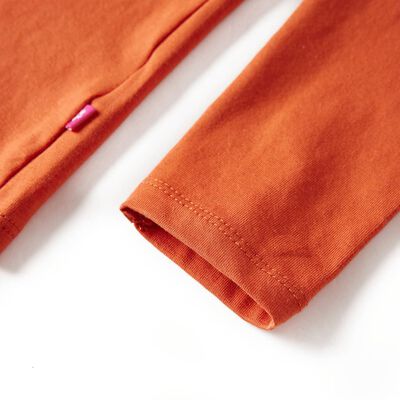 Kindershirt met lange mouwen 92 oranjebruin