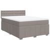 vidaXL Boxspring met matras stof taupe 140x200 cm