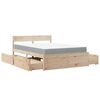 vidaXL Bed met lades en matras massief grenenhout 120x190 cm