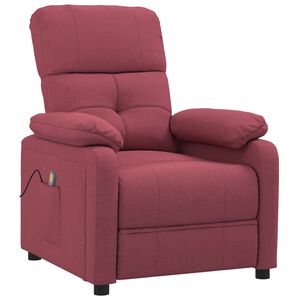 vidaXL Massagestoel stof wijnrood