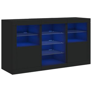 vidaXL Dressoir met LED-verlichting 123x37x67 cm zwart