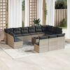 vidaXL 14-delige Loungeset met kussens poly rattan lichtgrijs
